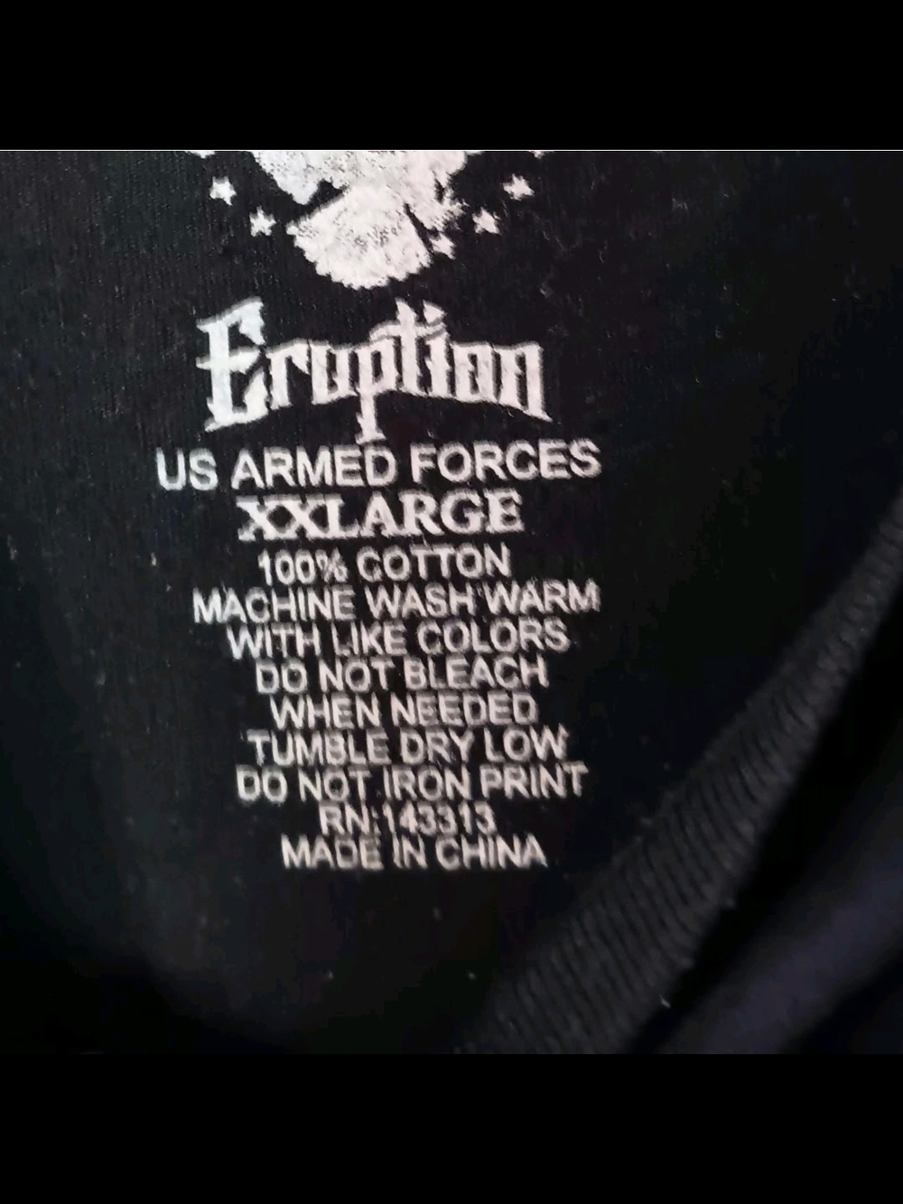 Eruption US Armed Forces Black Men's T-Shirt - XXLarge